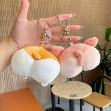 可愛吊飾🎀 可愛動物小屁屁書包掛件柯基狗鑰匙扣女創意少女心情侶毛絨玩偶 背包吊飾 包包掛件