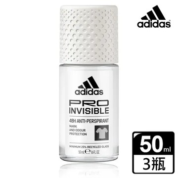 adidas愛迪達 女性制汗爽身滾珠x3罐組(無痕乾爽)50ml