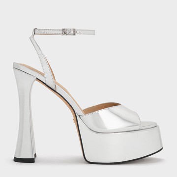 Michelle 真皮踝帶高跟涼鞋