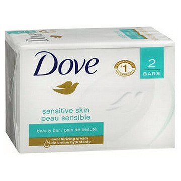Dove Sensitive Skin Bath Bars Unscented 2/4.25 oz by Dove