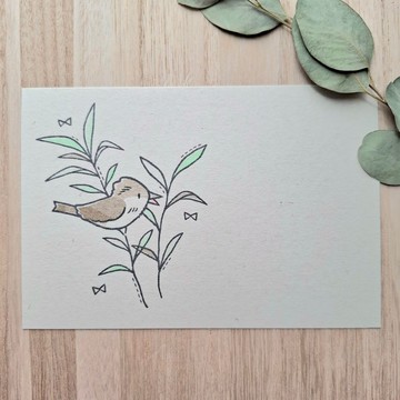 明信片 大葦鶯