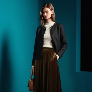 極品香雲紗｜100%蠶絲龜裂紋圓領外套【MON'S 流行服飾】