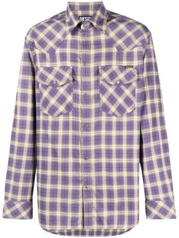 Diesel - checked long-sleeve shirt - men - Cotton/Rayon - XXL - Purple