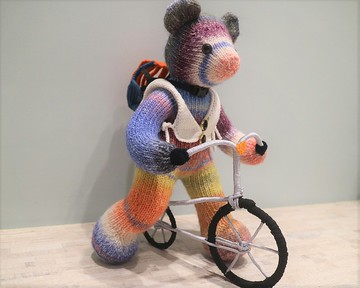 熊愛家族手工泰迪熊knitted teddy bearテディベア腳踏車熊收藏