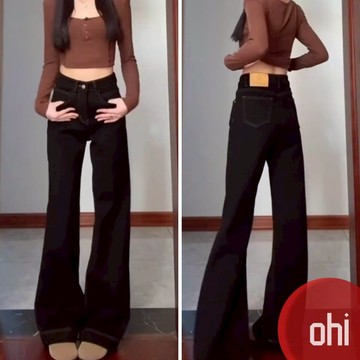 【ohi】牛仔褲嘻哈ins潮 顯瘦牛仔長褲 痞帥長褲女 女生褲子 休閒長褲 大碼女裝 XGJY6923
