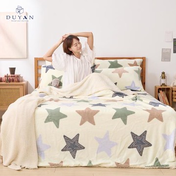 【DUYAN 竹漾】法蘭絨羊羔絨毯 彩光初星(雙人)