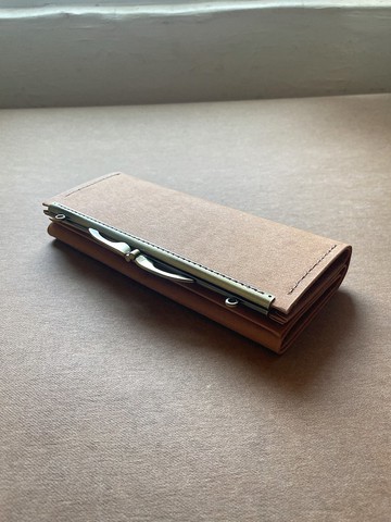 - 紙皮革口金長夾 /-*茶褐*2025新品*素食紙皮革