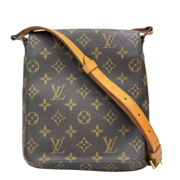 LOUIS VUITTON LV 路易威登 棕色 原花 帆布 Musette Salsa Short 肩背包 M51258 【二手名牌BRAND OFF】