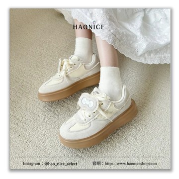 【HAO NICE】100%正品 WE FLOWER x 娜小古 潮流精品聯名款純白夢幻厚底德訓鞋 球鞋