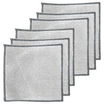 日本SP SAUCE 金屬絲質去油汙網格抹布 20x20公分 3條裝  銀灰色  2包