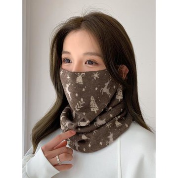 圍脖冬季女韓版百變掛耳式頭帶面罩保暖護頸脖套百搭加厚防風圍巾