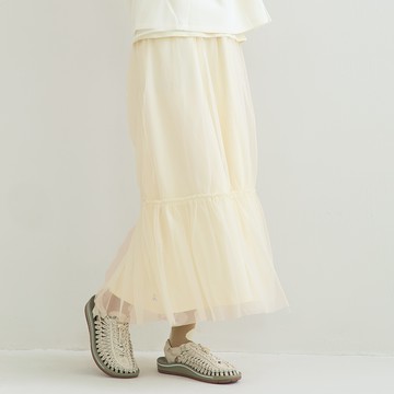 a la sha 網紗層次中長裙