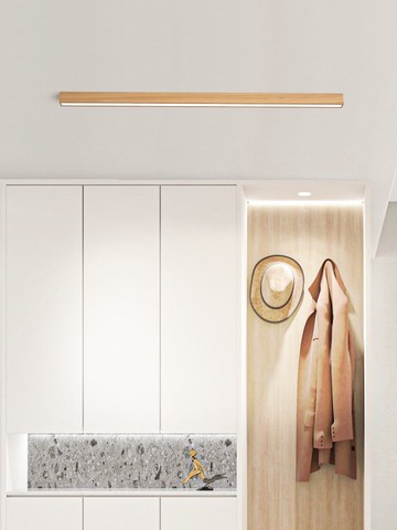 日式侘寂風原木復古長條無主燈照明極簡過道走廊明裝辦公室吸頂燈