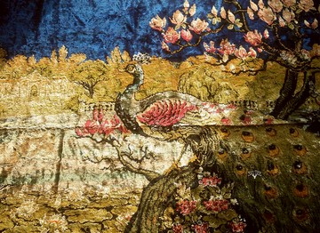 【老時光 OLD-TIME】早期國外進口大張孔雀壁毯掛毯壁飾