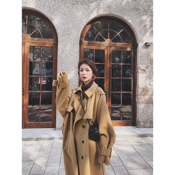 Lecea Alice羊絨大衣女中長款2025冬季新款韓版雙面毛呢外套女