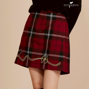 【SCOTTISH HOUSE】紅黑格TR格紋皇家裙 CIWB2113