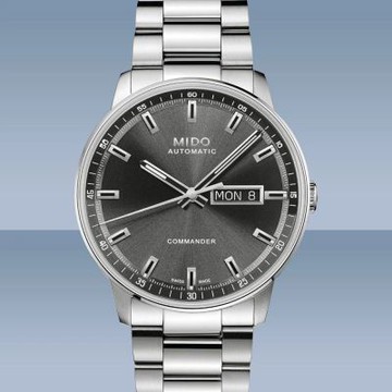 MIDO美度 春夏新款Commander Datoday香榭系列機械腕錶 精鋼灰面40㎜ M6(M0214301106100)