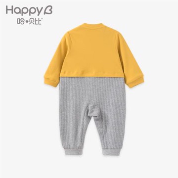 哈貝比童裝新生嬰幼兒家居服連體衣秋冬新款純棉男寶寶爬服哈衣
