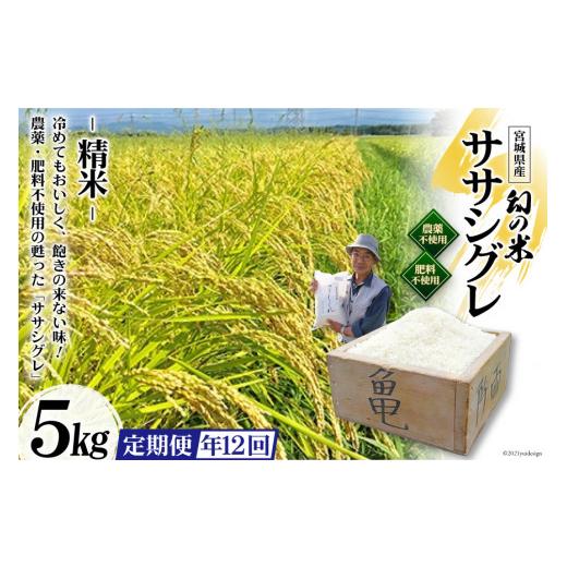 ふるさと納税 宮城県 加美町 12回 定期便 希少品種米 ササシグレ 精米 5kg×12回 総計60kg   長沼 太一   宮城県 加美町