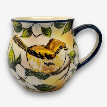 波蘭手繪手工陶-胖胖杯 350ml 鳥園系列 設計師款