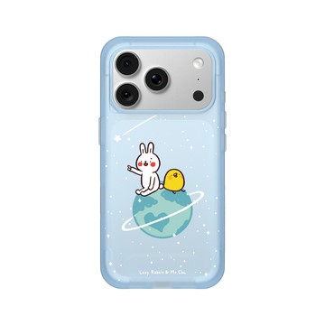 iPhone 18 Pro SolidX 晴空藍 - 懶散兔與啾先生 Lazy Rabbit and Mr.Chu - 小宇宙