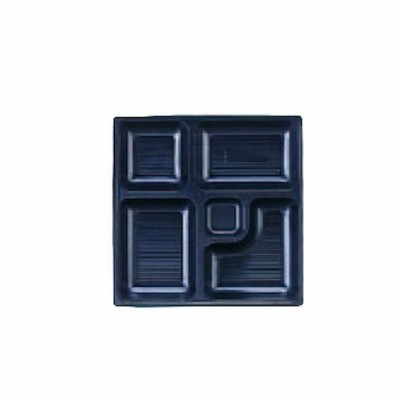 幕の内弁当 W-4 8.5寸角P.S黒仕切厚型 1梱 200枚入り P．S (7-443-14) 料亭 旅館 和食器 飲食店 業務用