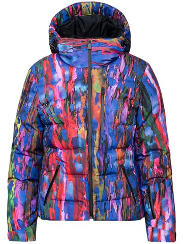 Aztech Mountain - Nuke abstract-print padded jacket - women - Polyester/Polyester/Spandex/Elastane/Down/Polyamide - 42 - Blue