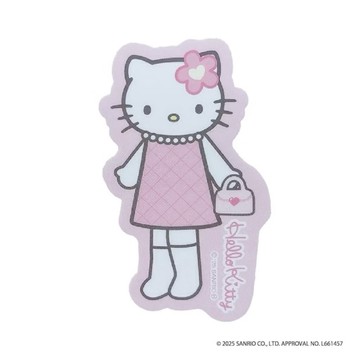 【震撼精品百貨】Hello Kitty_凱蒂貓~日本Sanrio三麗鷗 KITTY長腿防水耐熱貼紙-粉格*68712