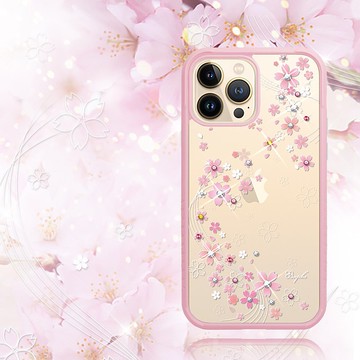 imos聯名款 iPhone 13全系列 軍規防摔水晶彩鑽手機殼-天籟之櫻