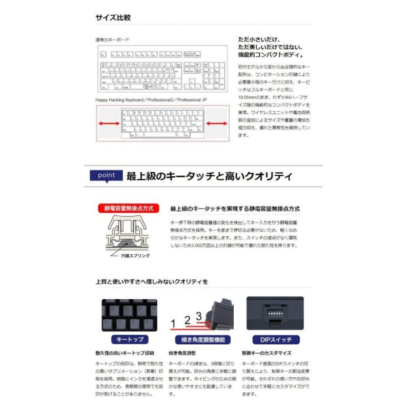 PFU Happy Hacking Keyboard Professional BT 無刻印/墨 PD-KB600BN