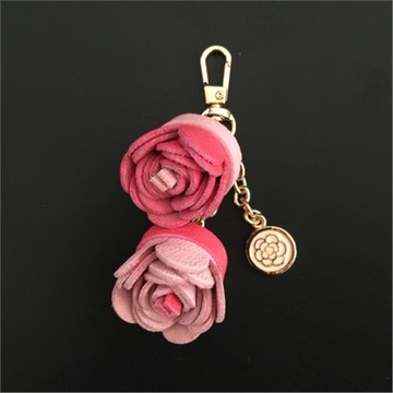 熱銷DIY鑰匙扣 手工羊皮包包掛飾真皮花朵創意鑰匙扣掛件配飾禮品