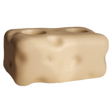 乳酪起司牙刷架，陶瓷材質，長7.5x寬4.4x高3.5cm  乳酪起司  1個