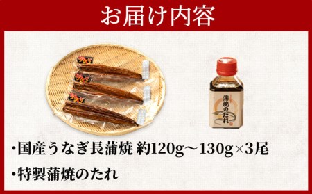 定期便 3回うなぎ 蒲焼 国産 3尾 x 約120g〜130g タレ付き漁協オリジナル 深蒸し 蒲焼き 沼津市 静岡