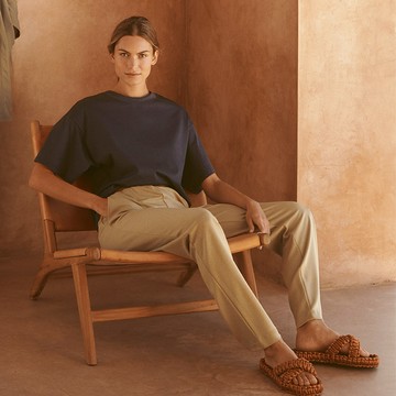 【HANRO】Pure Comfort寬版長褲XS-M(駝棕)