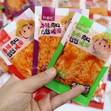 🎀好好吃 红油金针菇香辣金针菇小零食下饭菜熟食小包装即食品袋装休闲小吃整箱