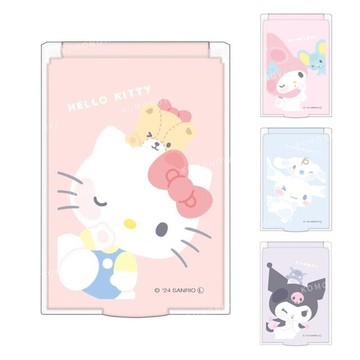 小禮堂 Sanrio 三麗鷗 美肌方形隨身鏡 (貼玻璃款) Kitty 美樂蒂 酷洛米