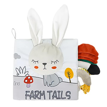 OceanBaby 英文單字立體布書 觸覺小兔  寶寶啟蒙認知布書，刺激視覺觸覺發展  1個