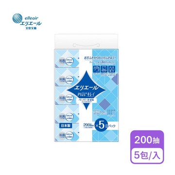 【日本大王】 柔韌吸水擦手紙巾(200抽X5包)