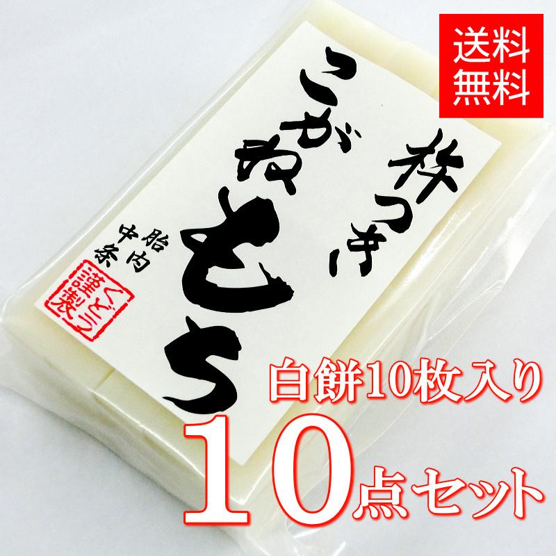 切り餅 手作り杵つき餅 白餅（10枚入）× 10点セット 新潟産 こがねもち 使用