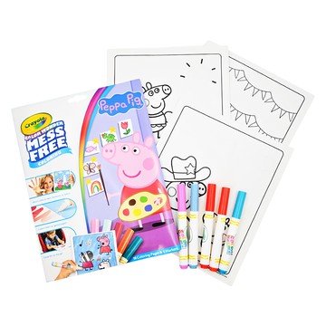 Crayola 繪兒樂 彩色筆 + 著色紙 x 18張  粉紅豬小妹款  1組