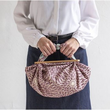 京都風呂敷包巾-伊砂紋樣 二巾-菊(紫&青)