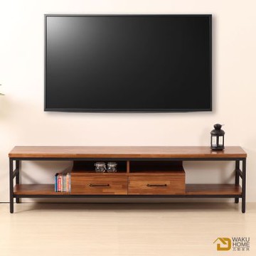 WAKUHOME 瓦酷家具格萊斯積層木工業風 6尺電視櫃-寬180.8*深45*高46.5
