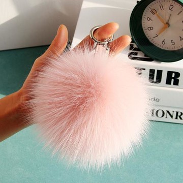 韓國超大狐貍毛毛球掛件可愛毛絨車鑰匙扣掛件真毛皮草包包掛飾女