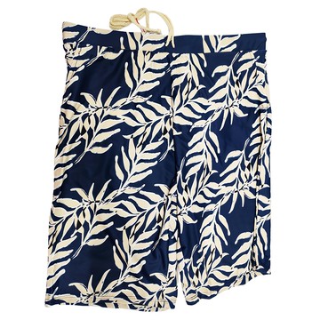 愛北鼻 情侶泳裝 男版寬鬆沙灘短褲  XL  波西米亞風 藍色 + 米色