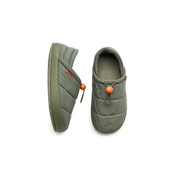 FILA Puffer Matt 穆勒鞋 中性款 鋪棉 麵包鞋 保暖 休閒鞋 軍綠色 4-C600Y-300