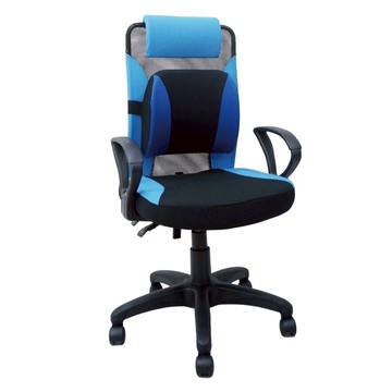 透氣辦公椅 台灣製 ND-02B 藍色  106~118 x 63 x 49cm