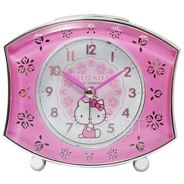 HELLO KITTY經典玫瑰貪睡靜音鬧鐘  JM-D724KT