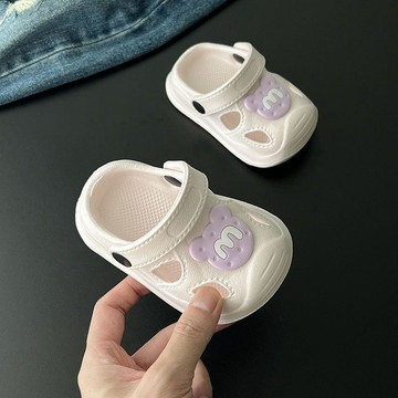 mori🎀mori兒童涼鞋嬰幼兒嬰兒女寶寶女童男童洞洞拖鞋軟底沙灘