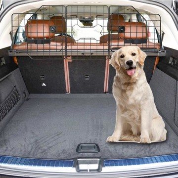 新款寵物車載隔離網 可折疊鐵質后備箱汽車圍欄 狗狗骨頭狀隔離網