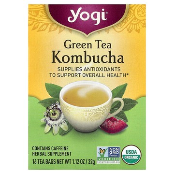 Yogi Tea, 綠茶康普茶，16 茶包，1.12 盎司（32 克）